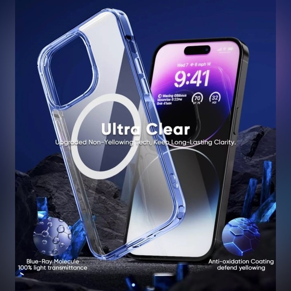 (2024 New) Magnetic Clear for iPhone 14 Pro Case with MagSafe Phone Not Included - Picture 1 of 9